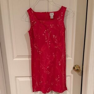 LOFT Red Floral Sleeveless Junior Midi Dress 4P